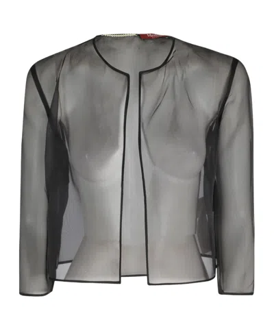 Max Mara Short Shawl Jacket In Black