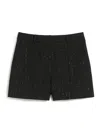 Max Mara Shorts With Pinstripe-effect Micro Sequins In Black