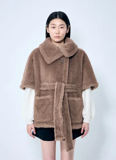 MAX MARA SHORT SLEEVE BELTED TEDDY COAT