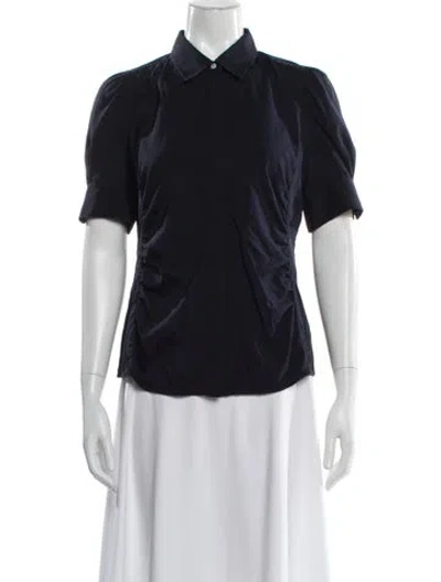 Pre-owned Max Mara Short Sleeve Blouse In Blue