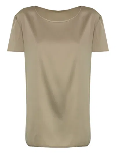Max Mara Short-sleeve Blouse In Gray