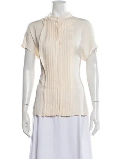 Pre-owned Max Mara Short Sleeve Blouse In Neutral