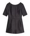 Max Mara Shantung Silk Blend Jumpsuit In Black
