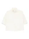 Max Mara Short-sleeve Button Jacket In White