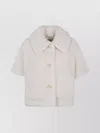 Max Mara Short Sleeve Cape Wide Collar In White