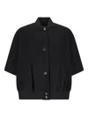 Max Mara Short-sleeve Cashmere Cape In Black