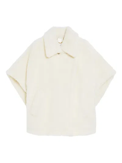 Max Mara Short-sleeve Collared Cape In Multi