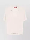 Max Mara Short Sleeve Collared Knitwear V-neck In Metallic
