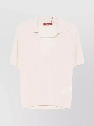 MAX MARA SHORT SLEEVE COLLARED KNITWEAR V-NECK