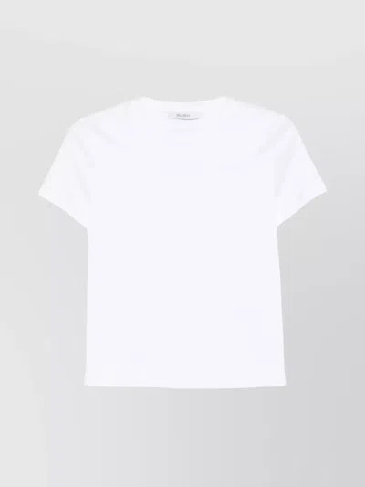 Max Mara Short Sleeve Crew Neck Basic Top In White