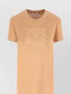 Max Mara Short Sleeve Crew Neck Bodysuit In Orange