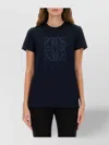 Max Mara Short Sleeve Crew Neck T-shirt With Straight Hem In Blue