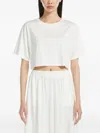 Max Mara Short-sleeve Crop Top In White