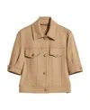Max Mara Short Sleeve Denim Jacket In Nude