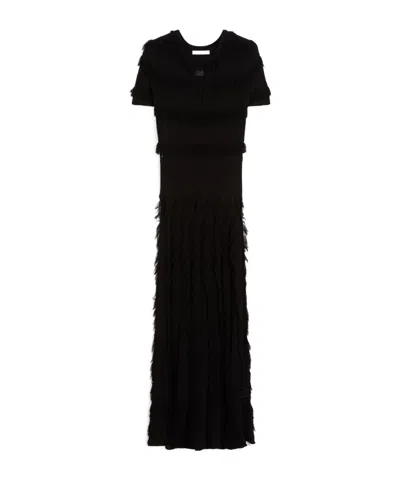 Max Mara Sleeveless Geometric-print Jersey Midi Dress In Black