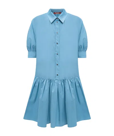 Max Mara Studio Light Blue Poplin Shirt Dress