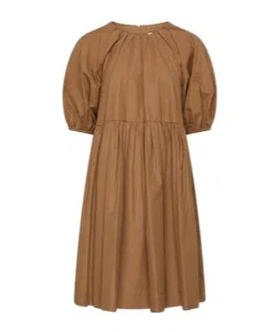 Max Mara Short Sleeve Dress In Brown