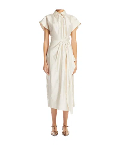 Max Mara Short Sleeve Dress In White