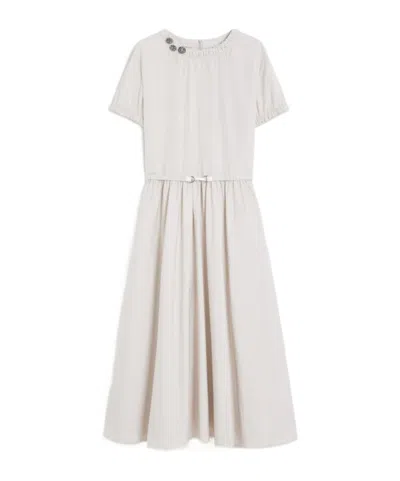 Max Mara Short Sleeve Dress In Neutral