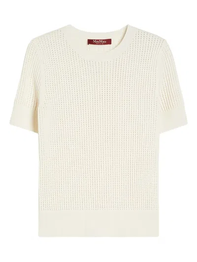 Max Mara Studio Soft Knit Clothing Sweaters In White