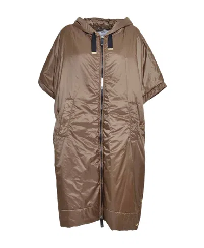 Max Mara Short-sleeve Padded Coat In Brown
