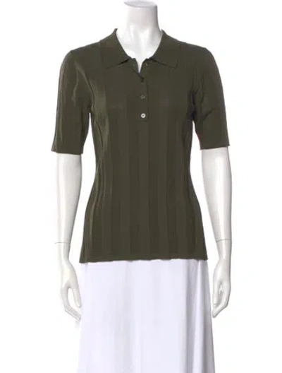 Pre-owned Max Mara Short Sleeve Polo In Green