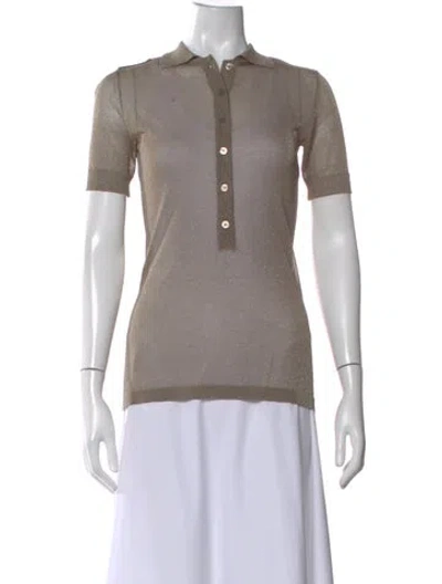 Pre-owned Max Mara Short Sleeve Polo In Neutral