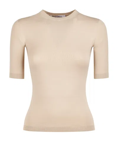 Max Mara Short Sleeve Pullover In Brown