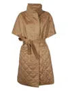 Max Mara Straddle Short-sleeved Coat In Brown