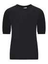 Max Mara Short-sleeve Round-neck Top In Black