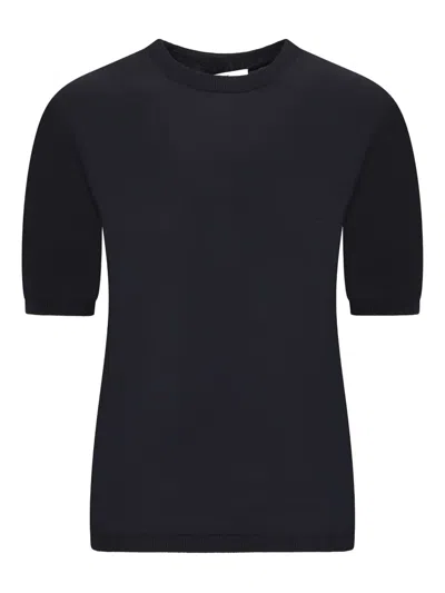 Max Mara Short-sleeve Round-neck Top In Black