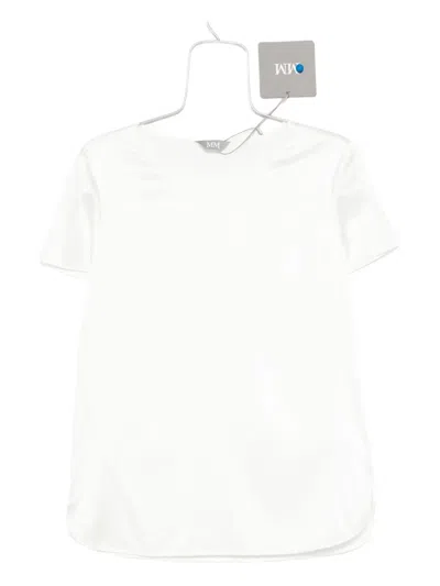 Max Mara Short-sleeve Satin Top In White
