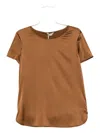 Max Mara Short-sleeve Satin Top In Brown