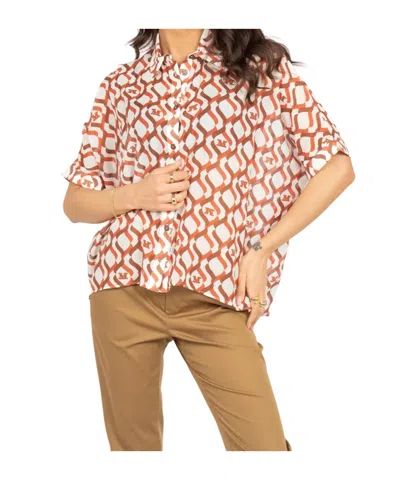 Max Mara Ariete Printed Cotton And Silk Shirt In White