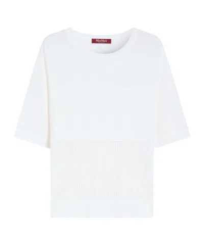 Max Mara Short Sleeve Sweater In White