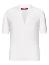 Max Mara V-neck Knitted Polo Shirt In White