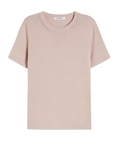 Max Mara Short Sleeve T-shirt In Nude