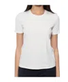 Max Mara Women 'papaia' White Crewneck T-shirt With Tonal Logo Embroidery On The Front In Cotton Wom In White