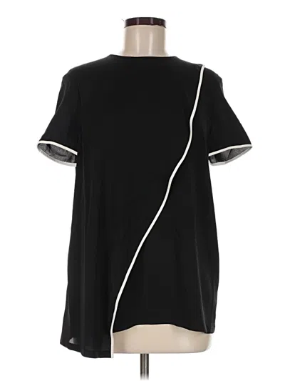 Pre-owned Max Mara Short Sleeve Top Black Crew Neck Tops