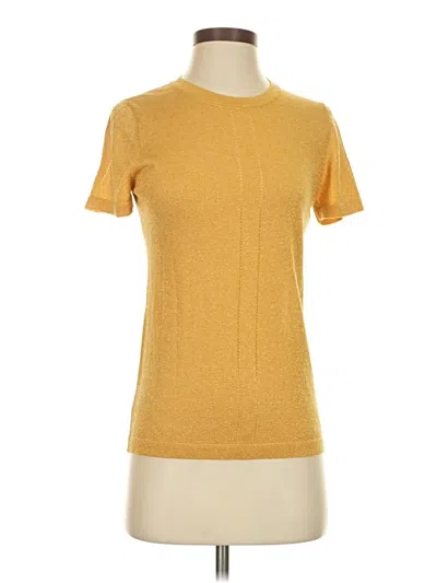 Pre-owned Max Mara Short Sleeve Top Gold Crew Neck Tops