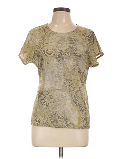 Pre-owned Max Mara Short Sleeve Top Gold Scoop Neck Tops