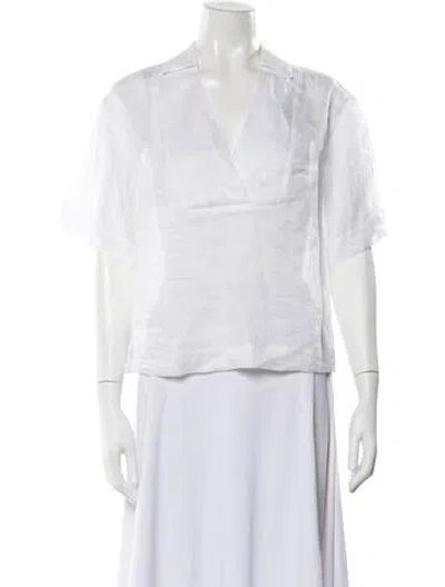 Pre-owned Max Mara Short Sleeve Top In White