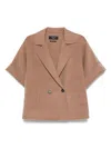 Max Mara Short-sleeve Wool Coat In Neutral