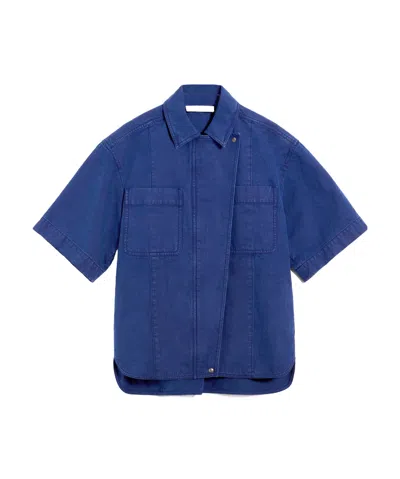 Max Mara Short-sleeved Bag Shirt In Blue
