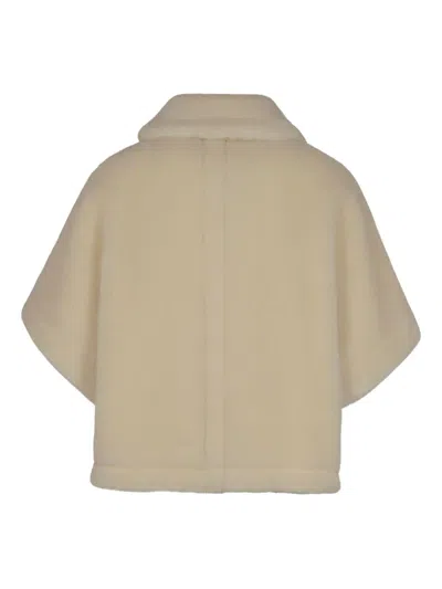 Max Mara Short-sleeved Buttoned Jacket In Neutral