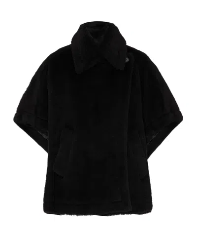 Max Mara Short-sleeved Cape In Black