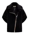 Max Mara Wool-alpaca Teddy Biker Jacket In Black