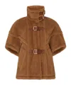 Max Mara Buckle Detailed Short-sleeved Jacket In Brown