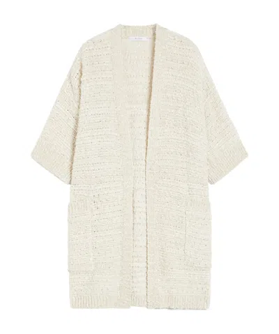 Max Mara Short-sleeved Cardigan In White