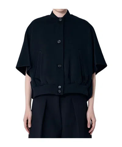 Max Mara Short-sleeved Casual Jacket In Black